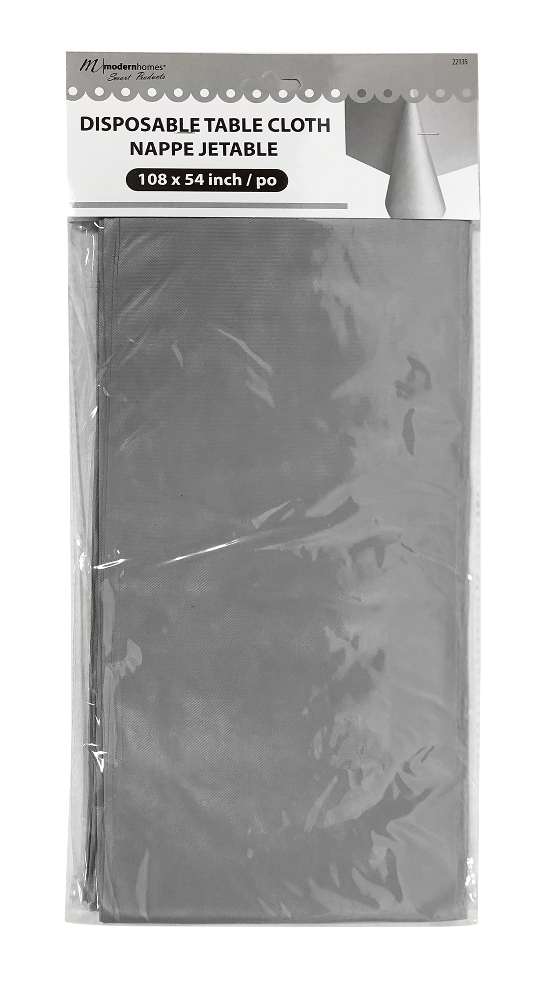 22135- 5 Pack Silver Disposable Table Cloth