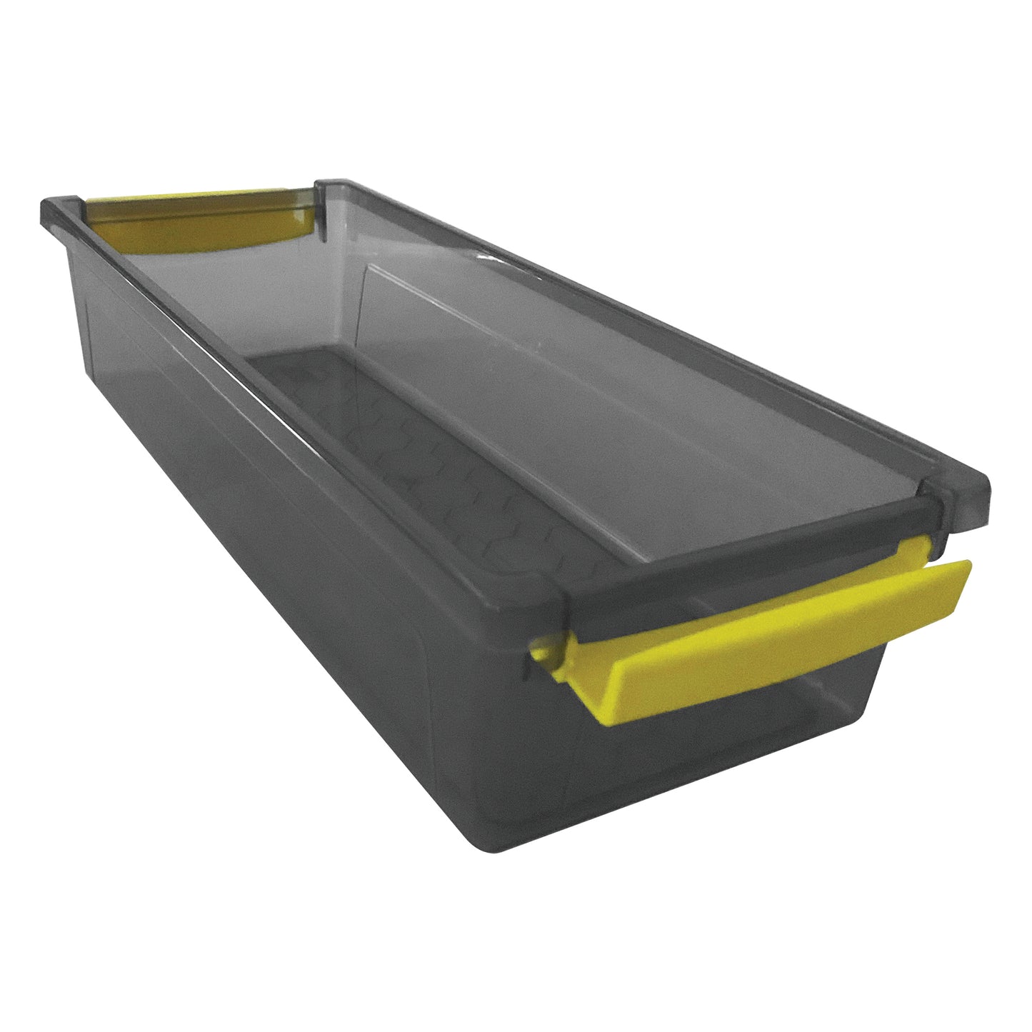 22147 - Modern Homes Small Translucent Grey Storage Box with Yellow Handles