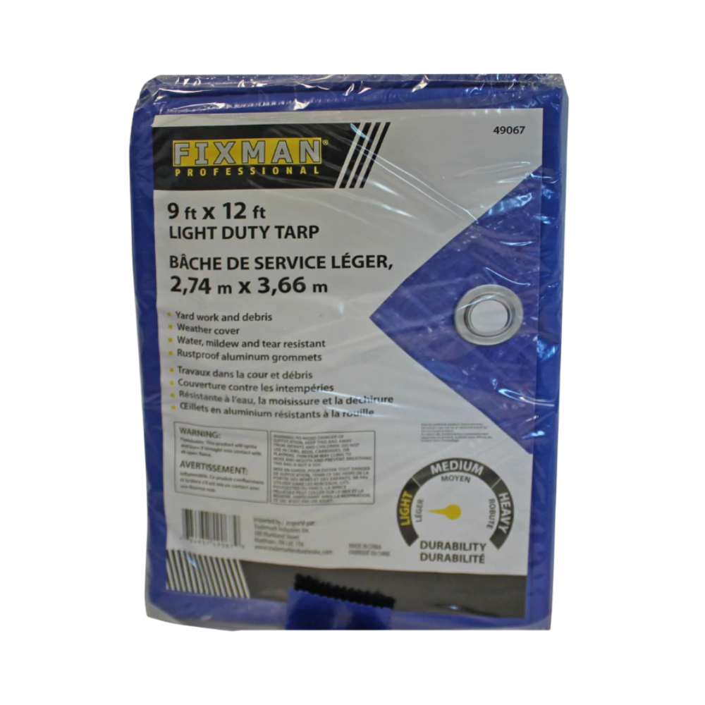 49067- Light Duty Fixman Blue Tarp 9 x 12 -ft