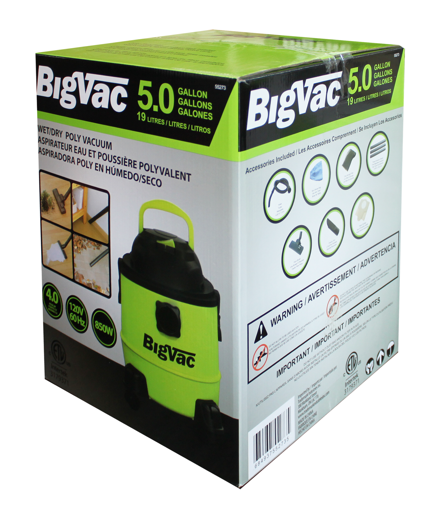 55034 - Big Vac 5 Gallon Wet/Dry Vacuum