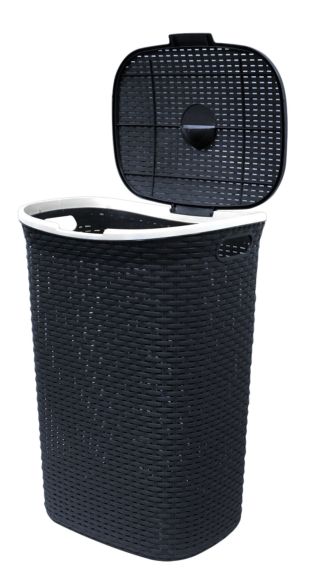 67551- Laundry Hamper 60L White- Colour Rim