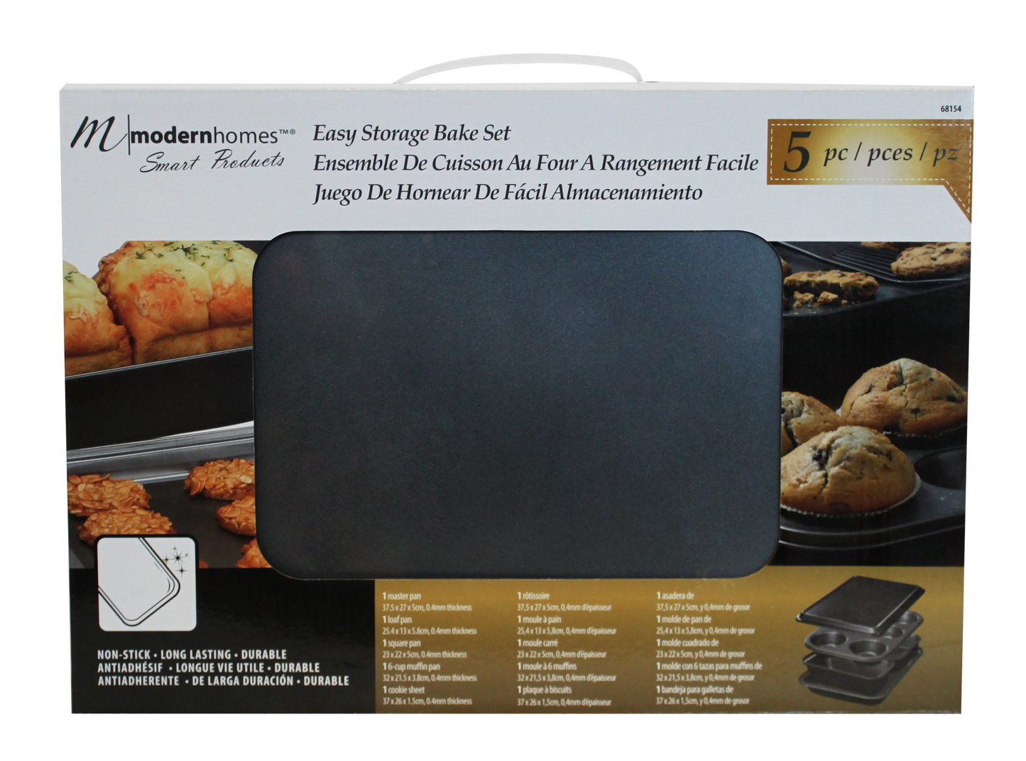 68154- Modern Homes 5 Piece Bakeware Set With Muffin Liners