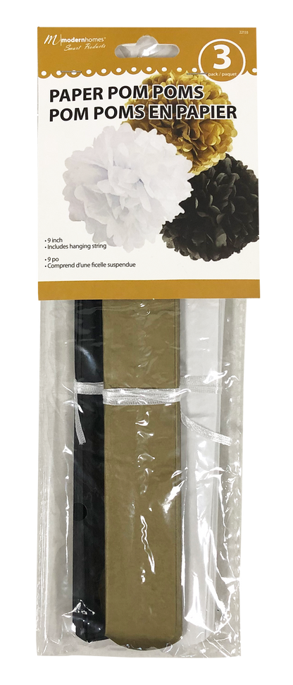 22133- 5 Packs Paper Pom Poms