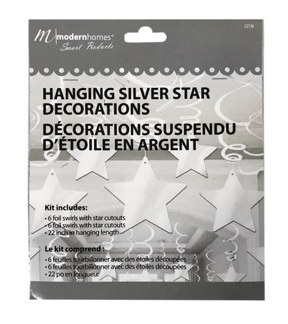 22136- 5 Pack Dangling Stars Decor