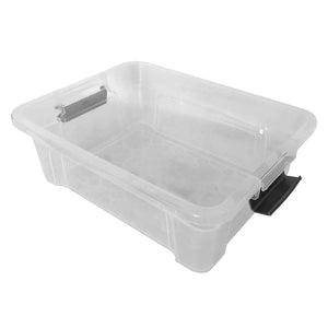 22140 - Modern Homes 12.5L Clear Storage Box with Grey Handles