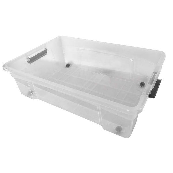 22142 - Modern Homes 28L Clear Storage Box with Grey Handles – Trademark  Industries Inc
