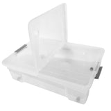 22142 - Modern Homes 28L Clear Storage Box with Grey Handles