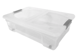 22142 - Modern Homes 28L Clear Storage Box with Grey Handles