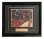 68-297- Kawhi Leonard 8x10 and Plate Framed Raptors Game 7 Basket Crouched