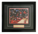 68-297- Kawhi Leonard 8x10 and Plate Framed Raptors Game 7 Basket Crouched
