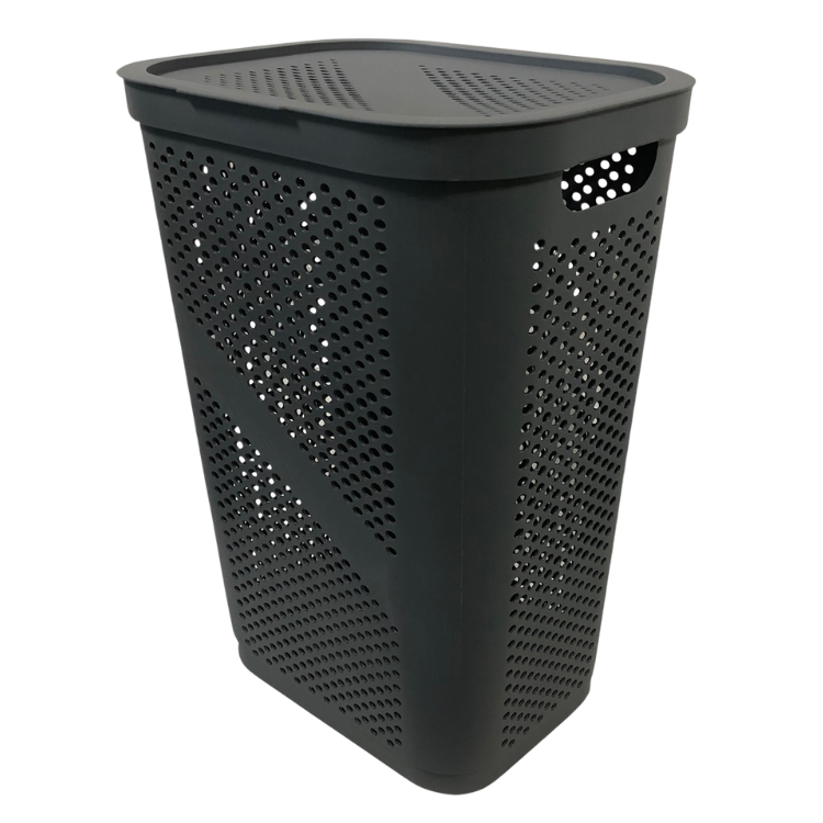67535 Modern Homes Type A Laundry Hamper 60L Grey Trademark