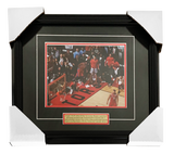 68-297- Kawhi Leonard 8x10 and Plate Framed Raptors Game 7 Basket Crouched